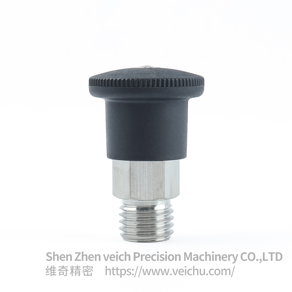 VCN218-CN /MCN Black Handle Stainless Stee Dowel Spring Loaded Plunger