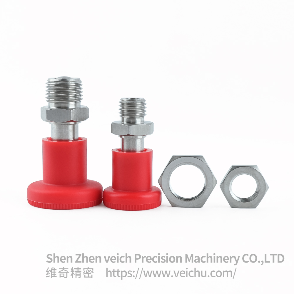 VCN216-CNK-Red Nylon KnobSpring Loaded Plunger