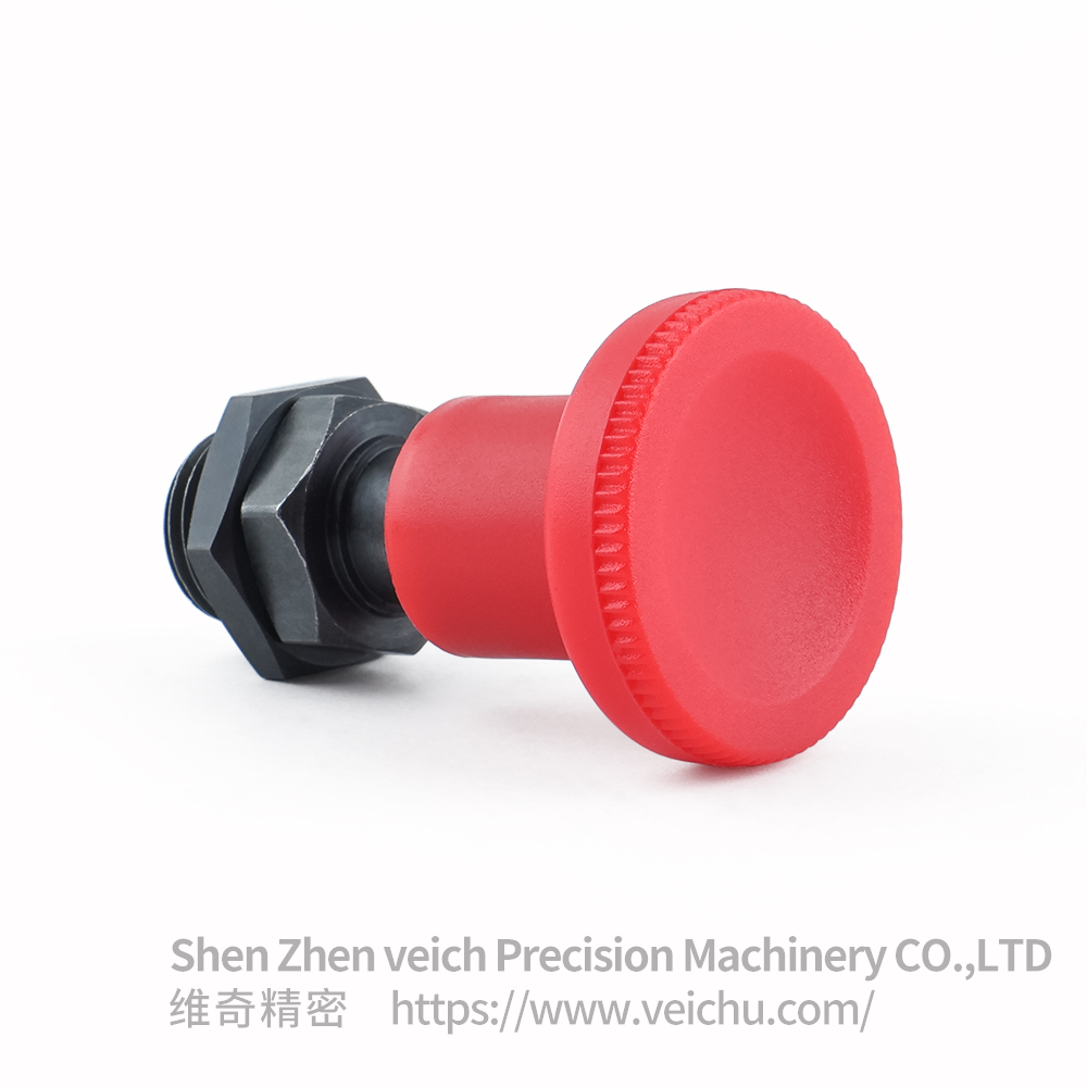 VCN216-CK-Red Carbon Steel Plastic Knob Sring plunger