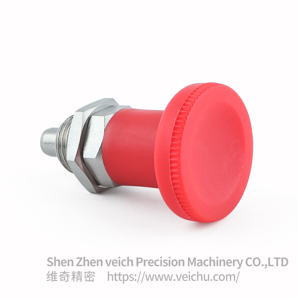 VCN216-BNK-Red Nylon Knob Precision Spring Plunger