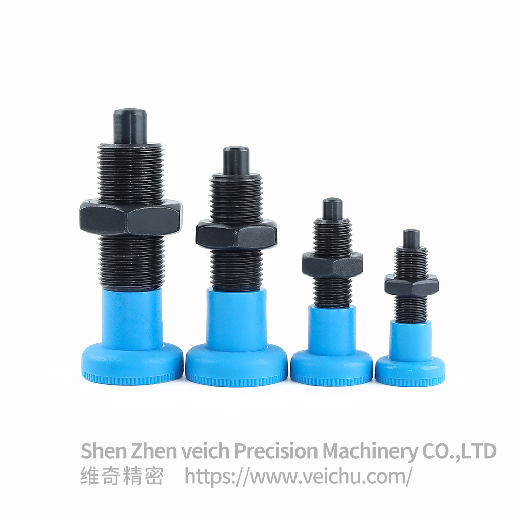 VCN219-BK-Blue Handle Indexing Spring Plunger