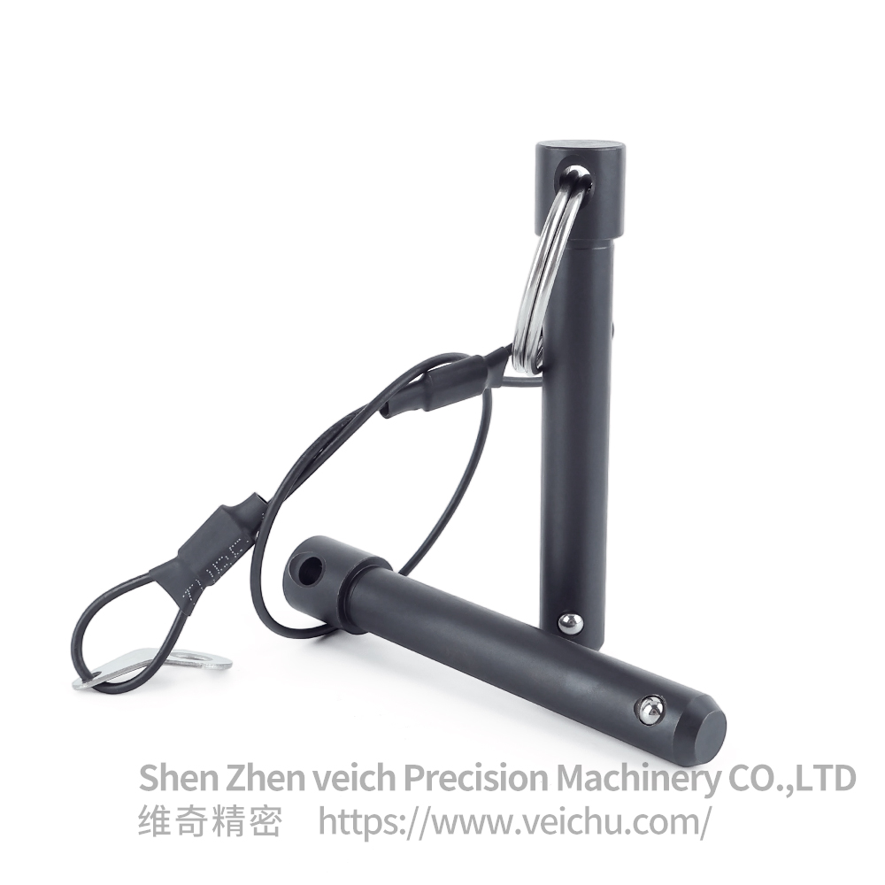  Stainless Steel Black Oxide Pull-ring Type Ball Lock Pin with Single Bead