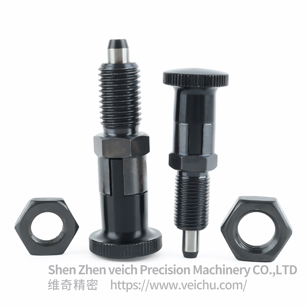 VCN210-CK-Tapered Pin Carbon Steel Aluminum Knob Rest Position Type Spring Plunger