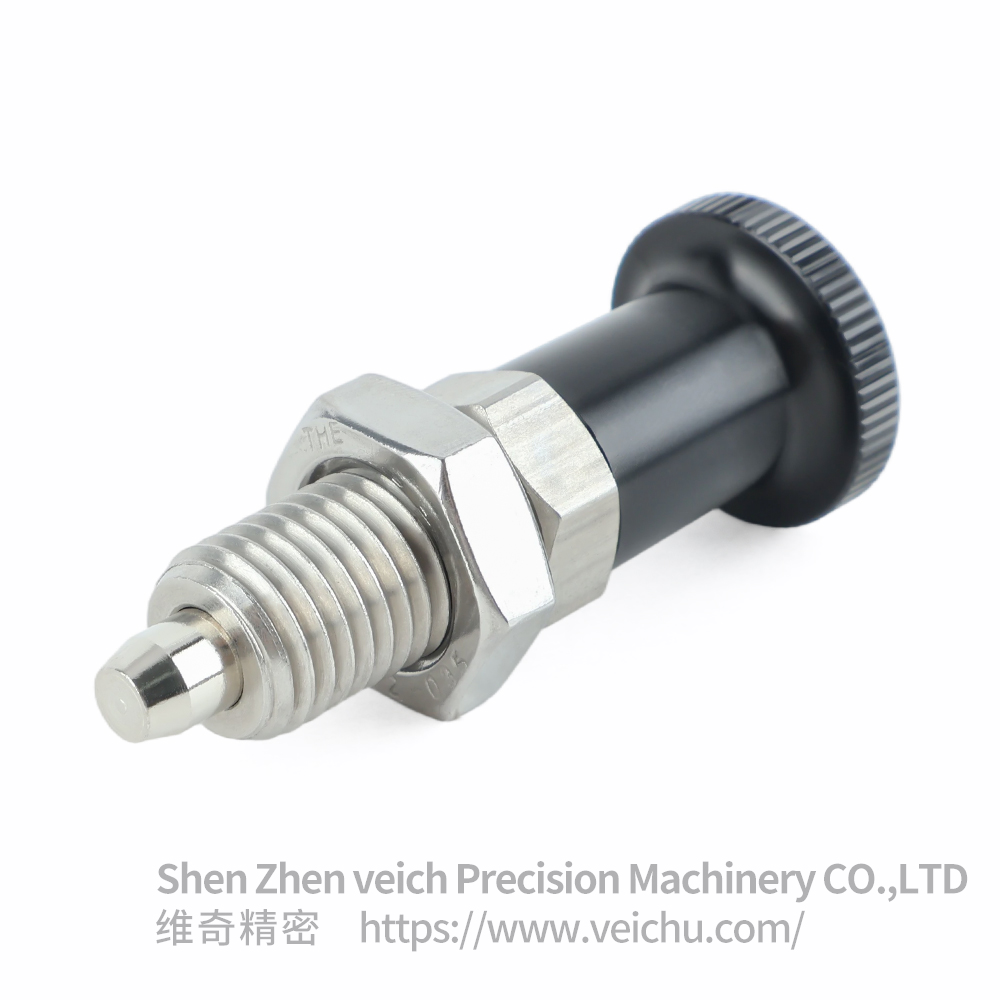 VCN210-BNK-Tapered Stainless Steel Aluminum Knob Hand-Retractable Plungers