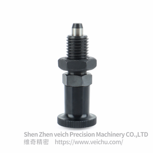 VCN210-BK-Tapered Pin Carbon Steel Aluminum Knob Return Type Indexing Plunger