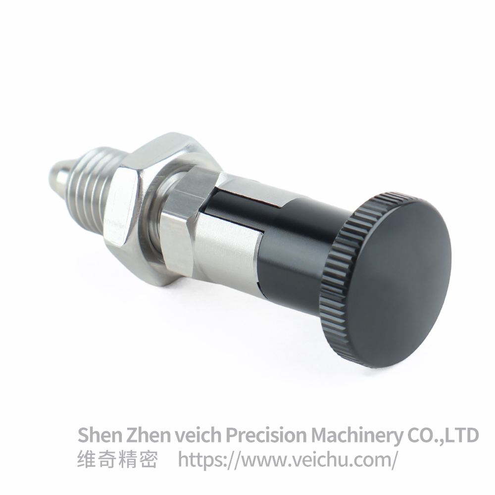 VCN210-CNK-Tapered Stainless Steel Aluminum Knob Hand-Retractable Plungers