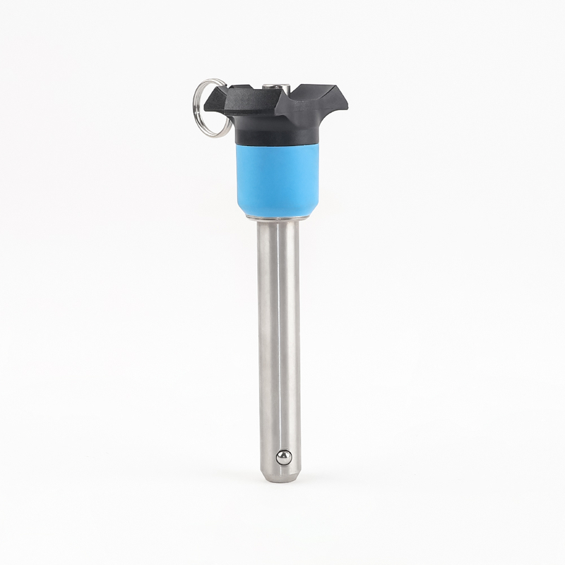 VCN120 Blue Handle Push Button Safety Ball Lock Pin