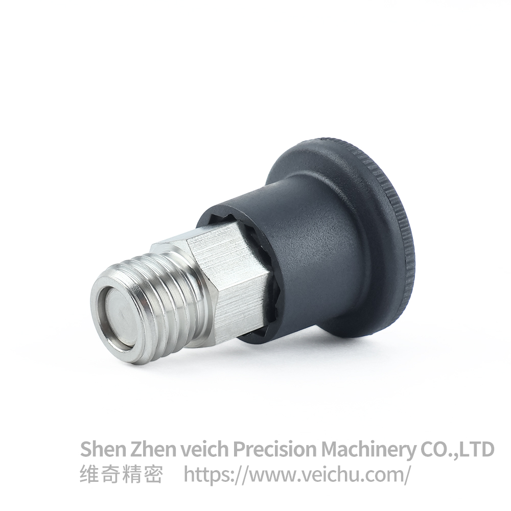VCN218-CN /MCN Black Handle Stainless Stee Dowel Spring Loaded Plunger