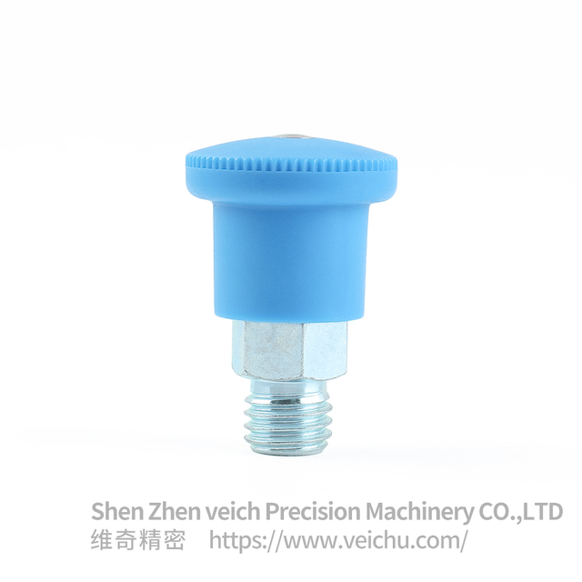 VCN218-C/MC Blue Handle Carbon Steel Self-locking Type Spring Plungers