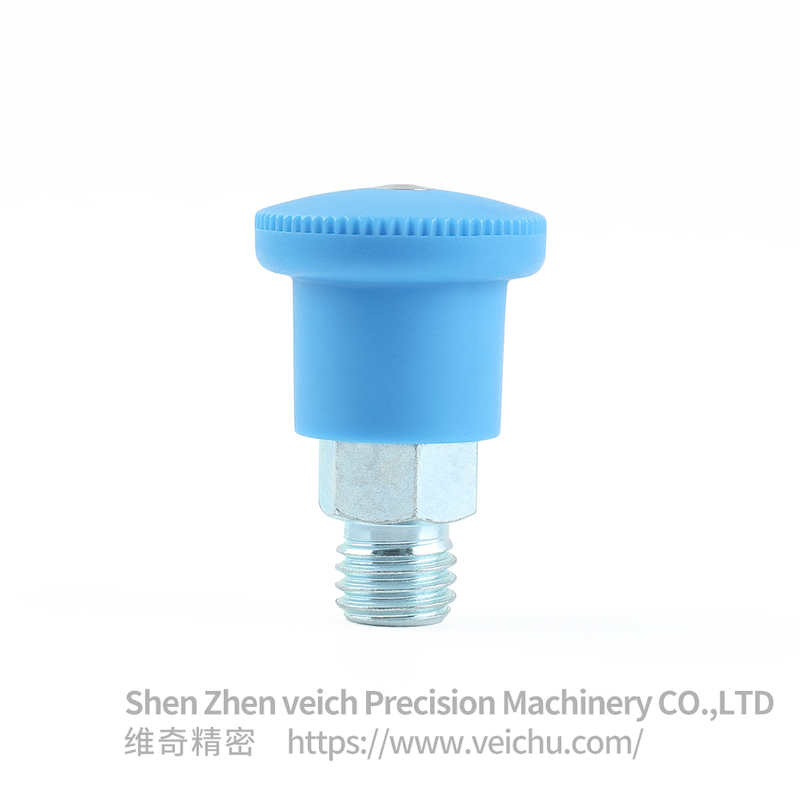 VCN218-C/MC Blue Handle Carbon Steel Self-locking Type Spring Plungers