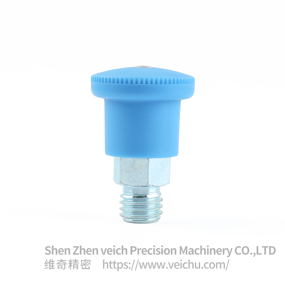VCN218-C/MC Blue Handle Carbon Steel Self-locking Type Spring Plungers