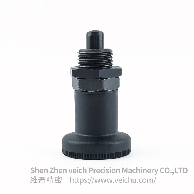 VCN216-BK-Black Carbon Steel Plastic Knob Sring plunger