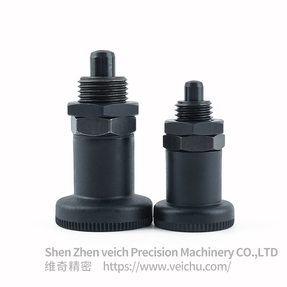VCN216-BK-Black Carbon Steel Plastic Knob Sring plunger