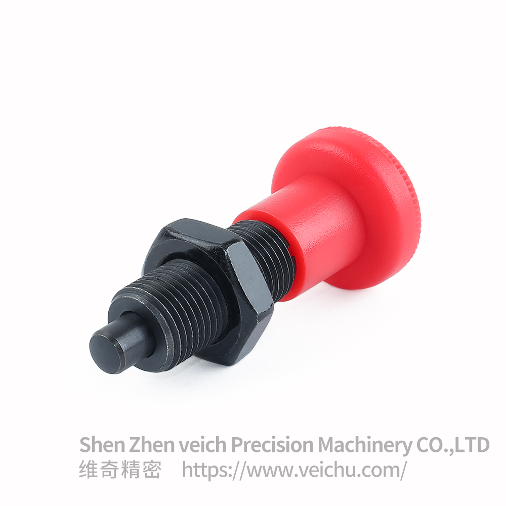 VCN219-BK-Red Handle Carbon Steel Indexing Spring Plunger