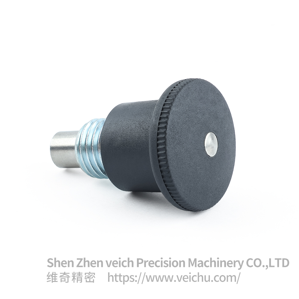 VCN218-B/MB Black Handle Carbon Steel Dowel Spring Loaded Plunger