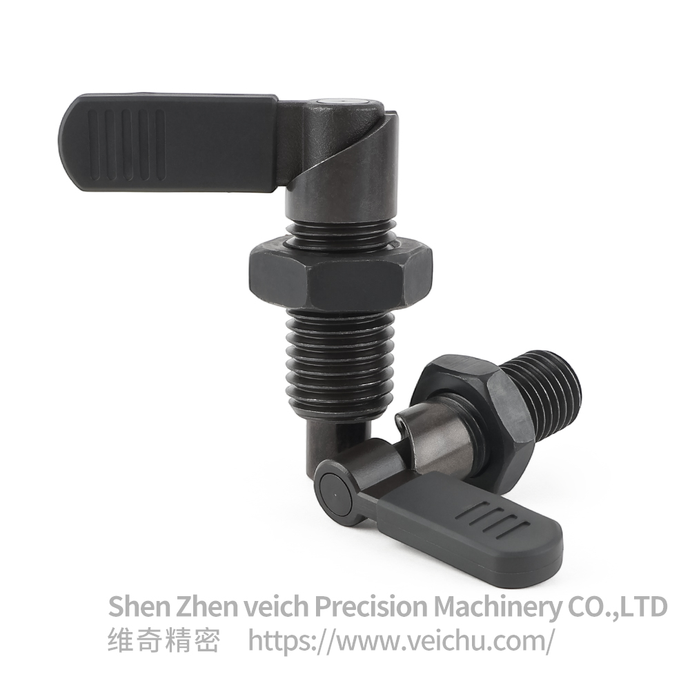 VCN226-BK LType Carbon Steel Retractable Spring Plunger with Lever Cap