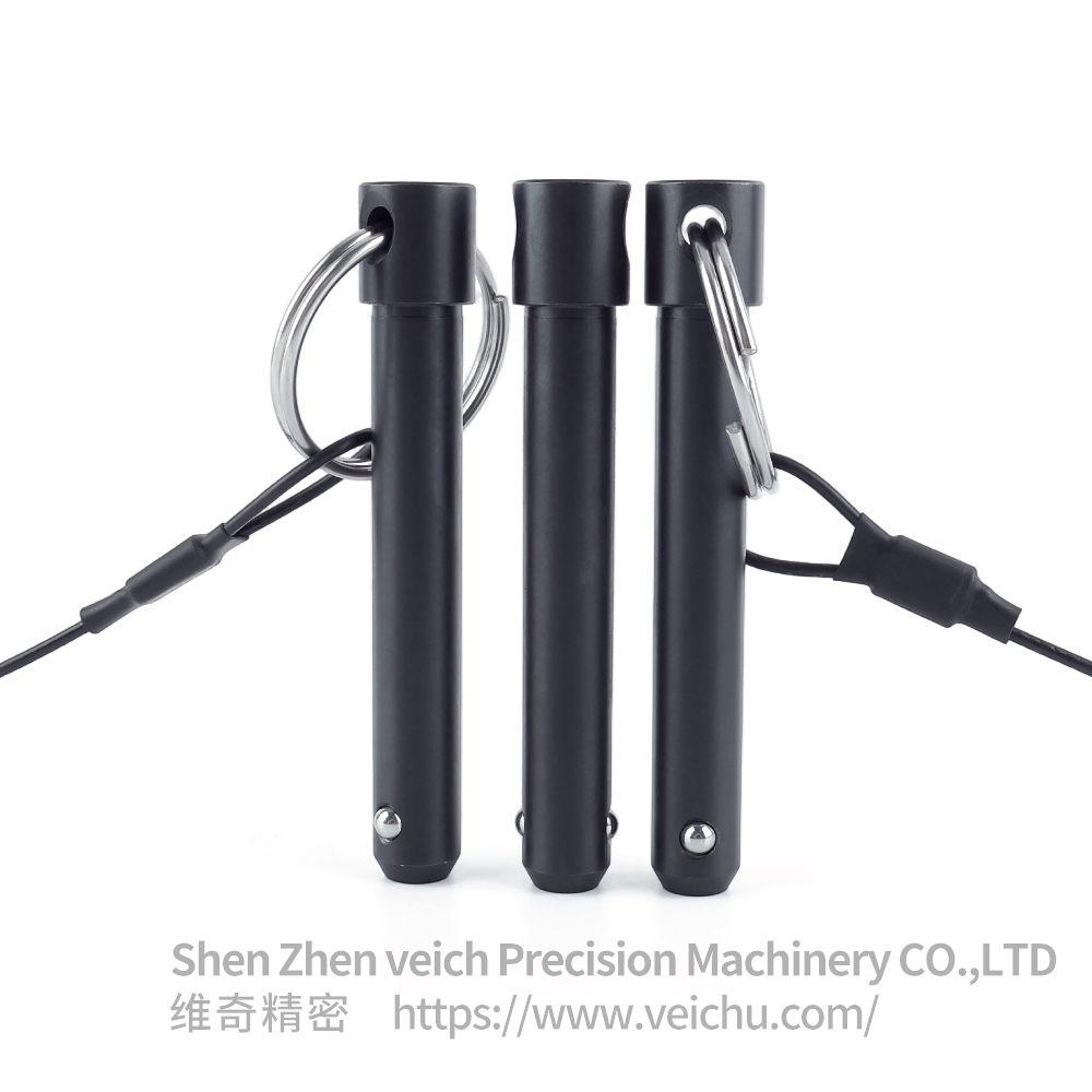  Stainless Steel Black Oxide Pull-ring Type Ball Lock Pin with Single Bead