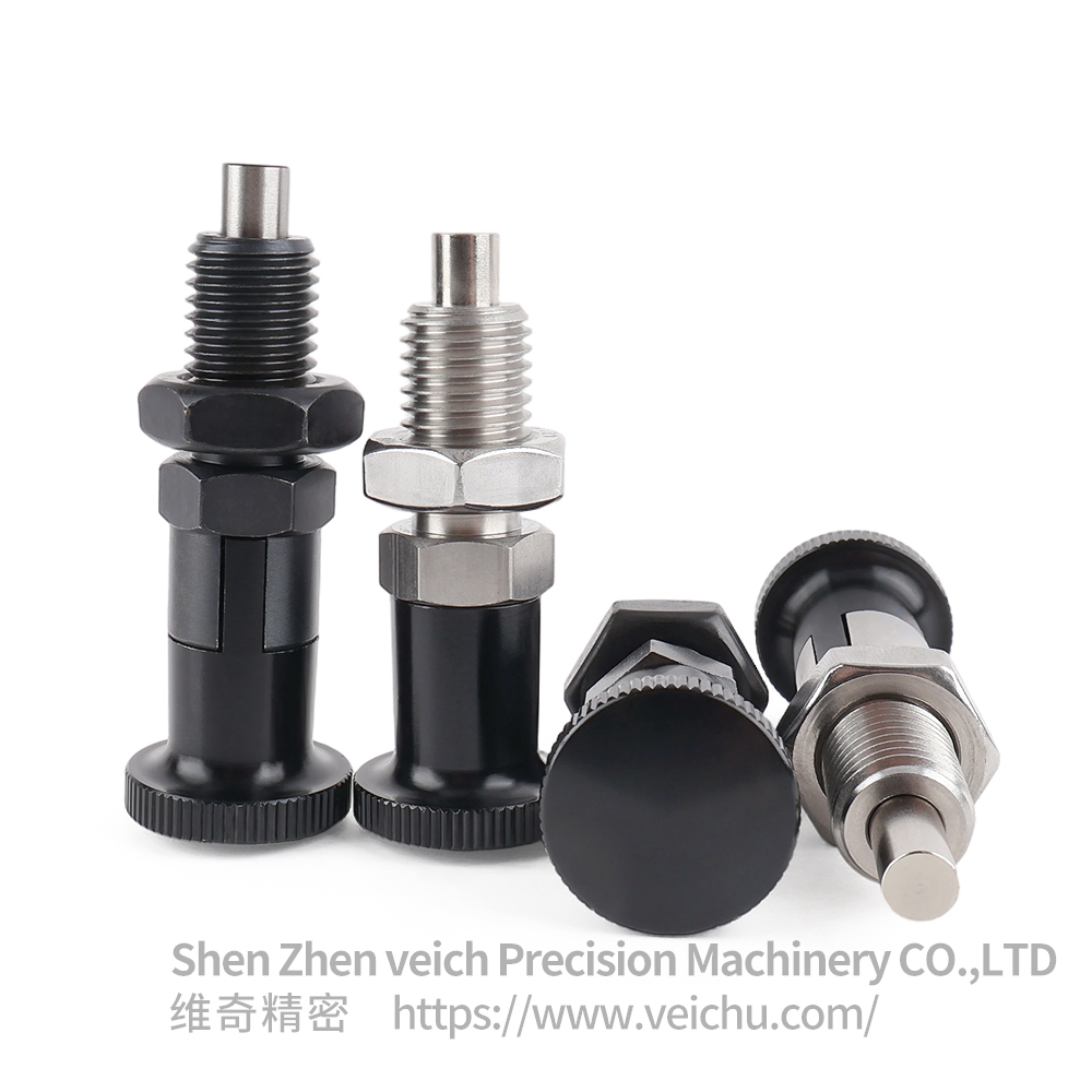 VCN210-CK-Flat Pin Carbon Steel Aluminum Knob Rest Position Type Spring Plunger