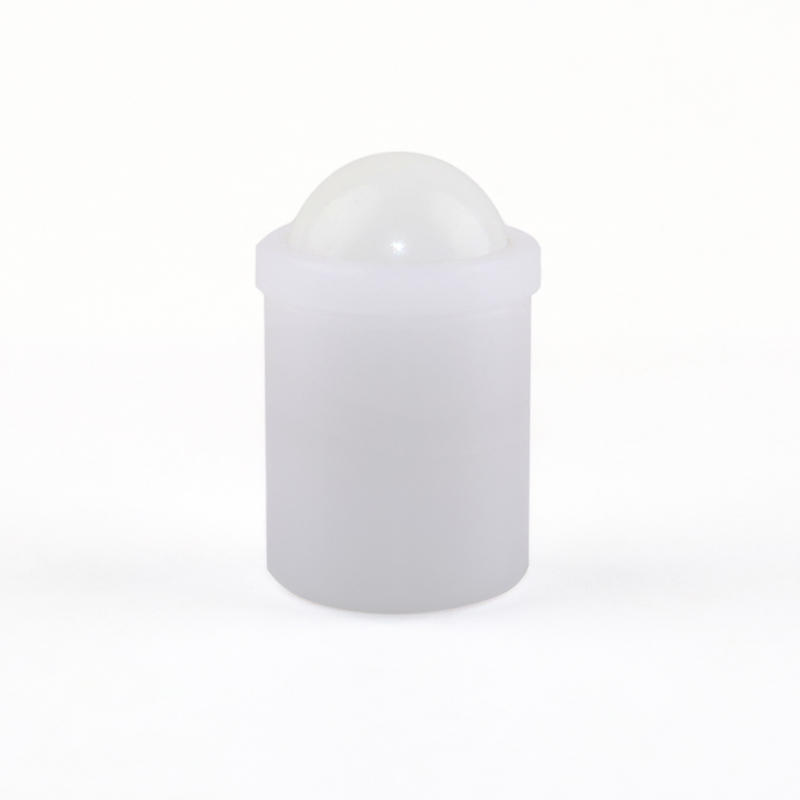 VCN410 White POM Ball Plunger - Press Fit,Flange
