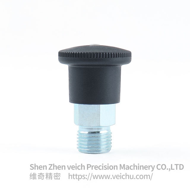 VCN218-C/MC Black Handle Carbon Stee Dowel Spring Loaded Plunger
