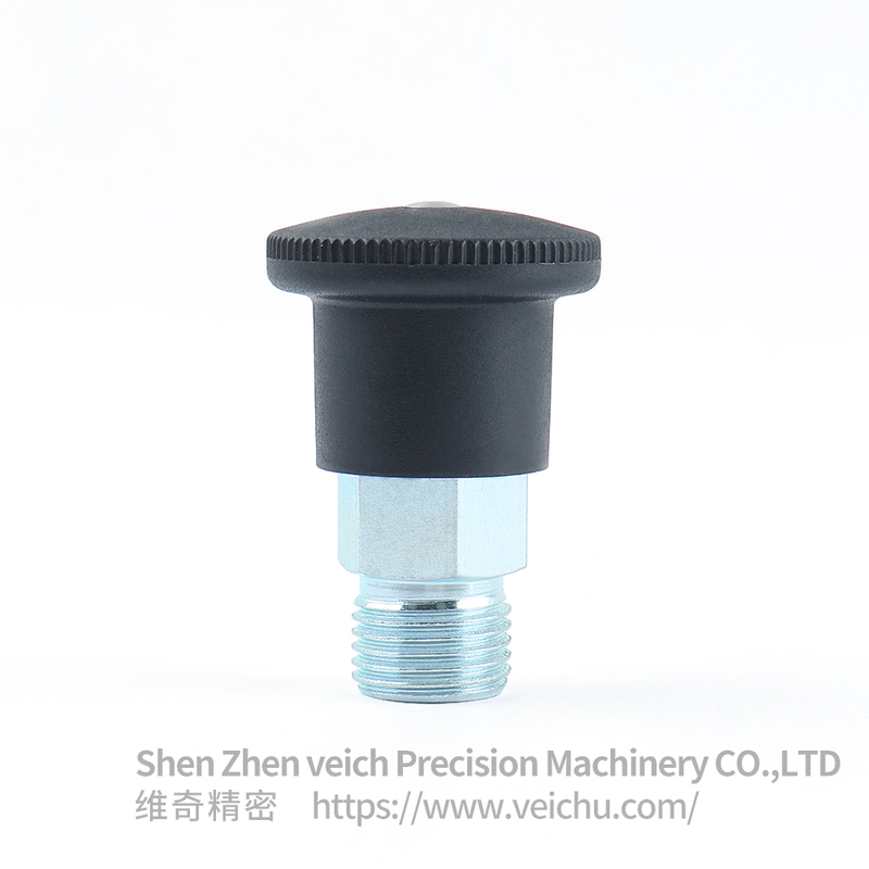 VCN218-C/MC Black Handle Carbon Stee Dowel Spring Loaded Plunger