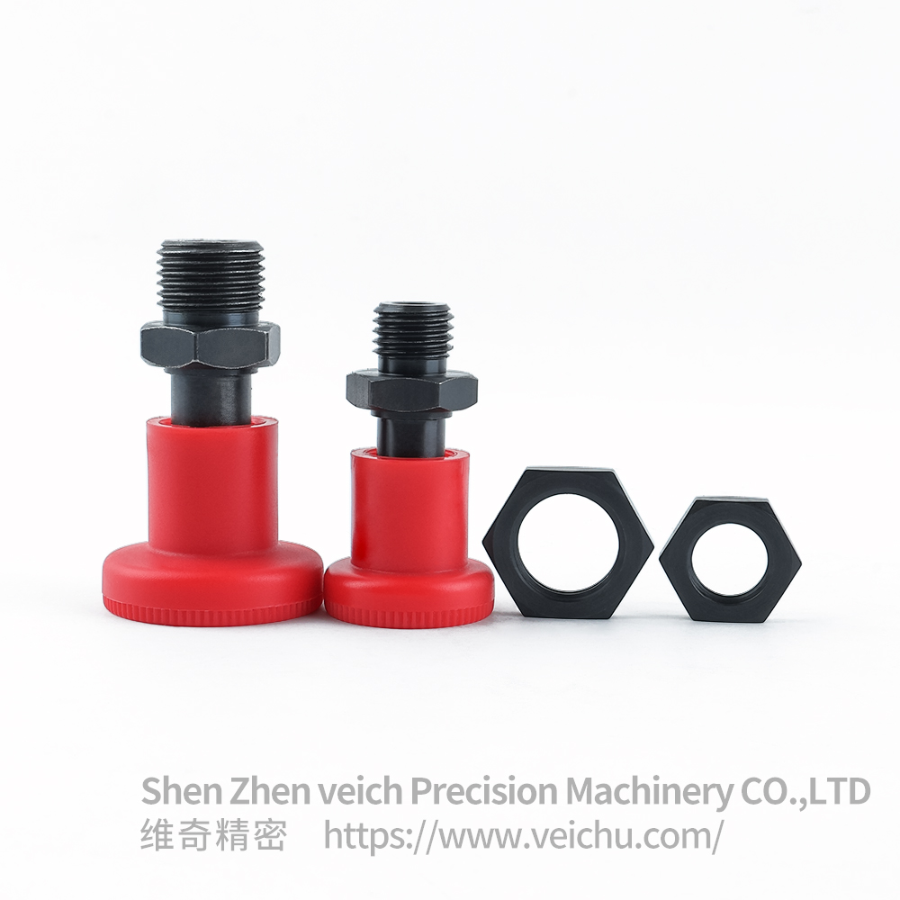 VCN216-CK-Red Carbon Steel Plastic Knob Sring plunger