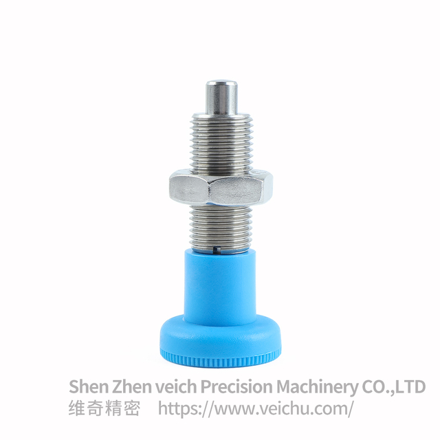VCN219-BNK-Blue Nylon Knob Dowel Spring Loaded Plunger