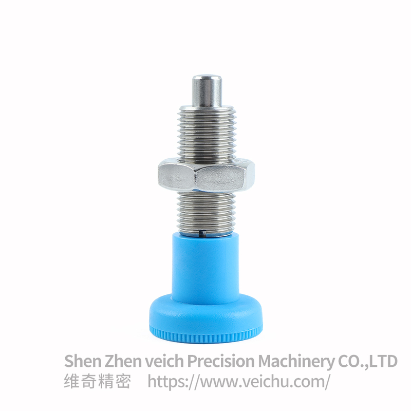 VCN219-BNK-Blue Nylon Knob Dowel Spring Loaded Plunger
