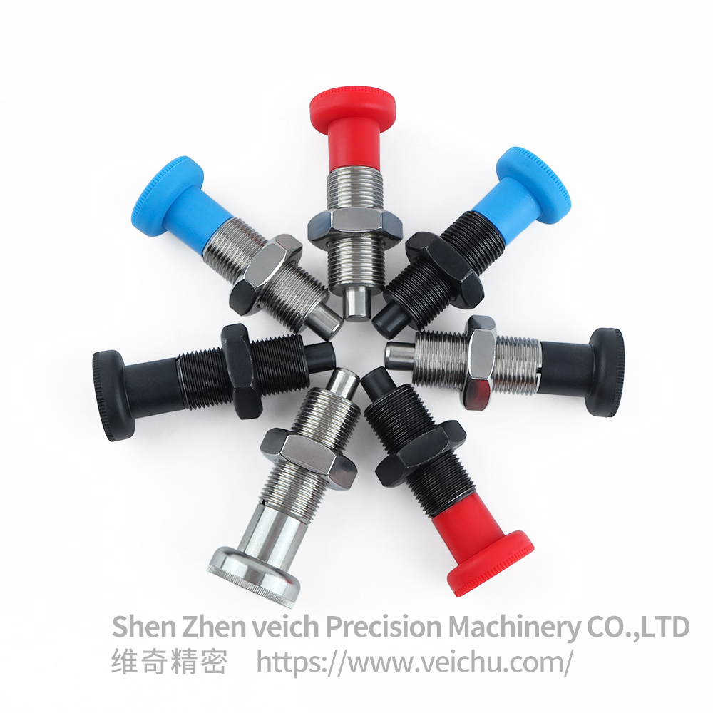 VCN219-BNK-Blue Nylon Knob Dowel Spring Loaded Plunger