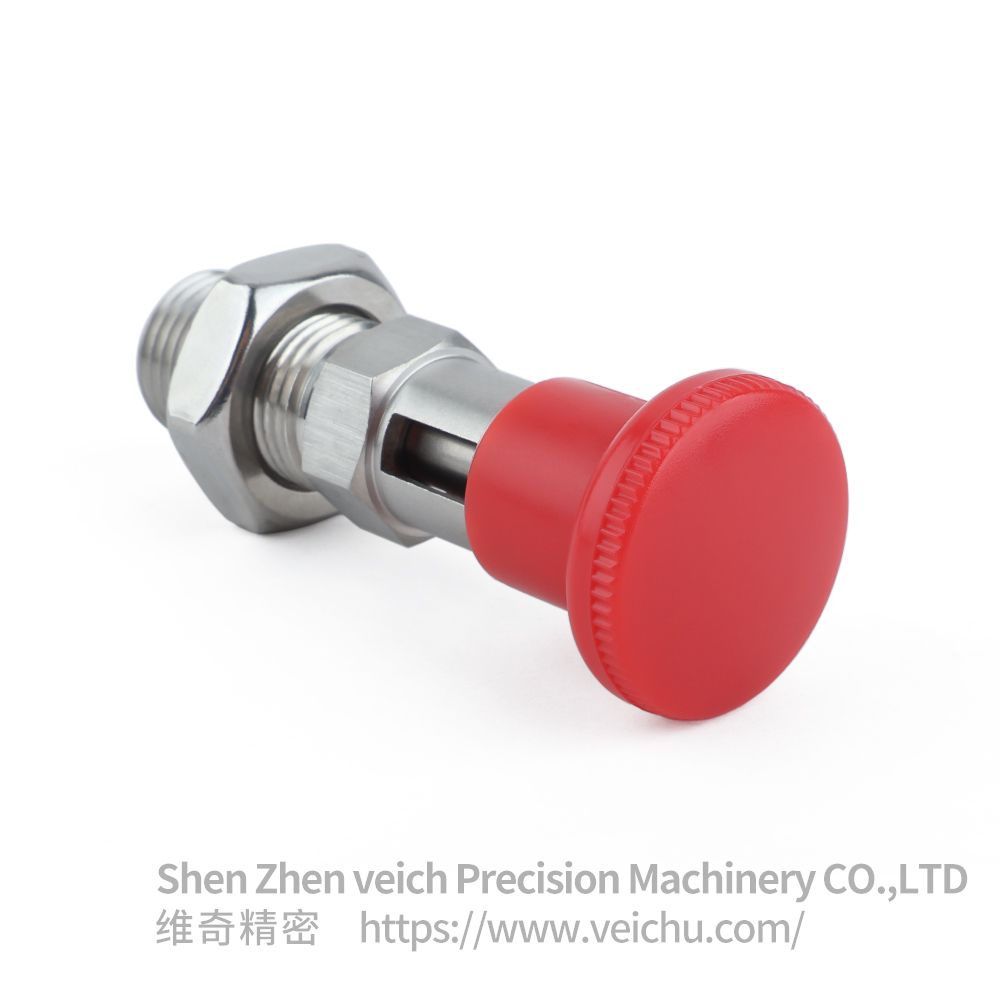 VCN221-CNK-Red Stainless Steel Nylon6 Knob Self-locking Indexing Plunger
