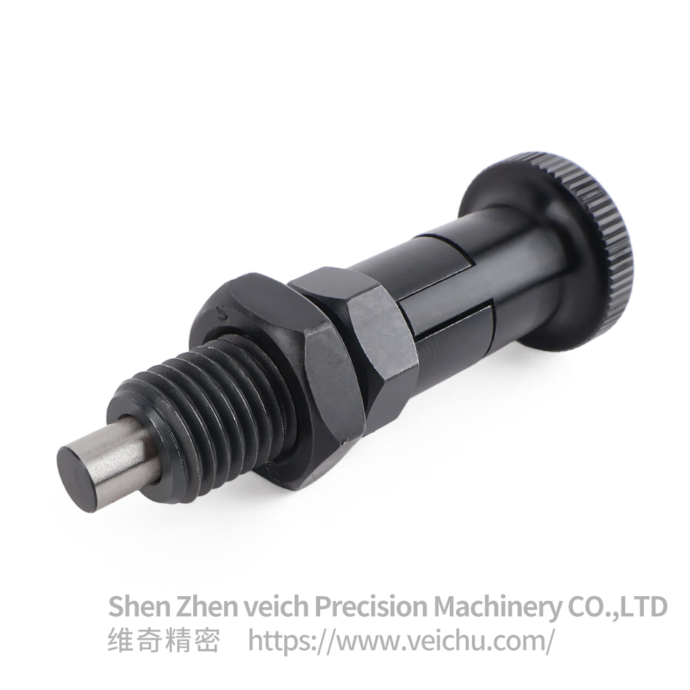 VCN210-CK-Flat Pin Carbon Steel Aluminum Knob Rest Position Type Spring Plunger