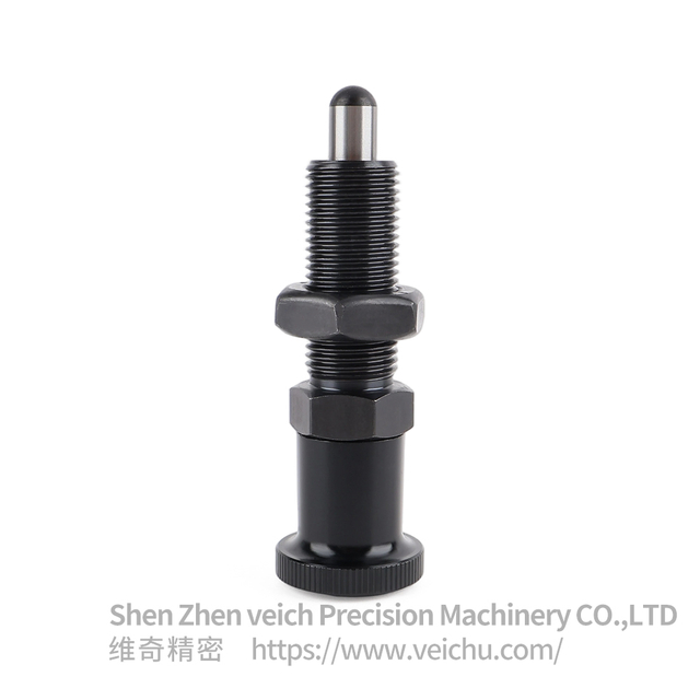 VCN212-BK Carbon Steel Aluminum Knob Return Type Indexing Plunger