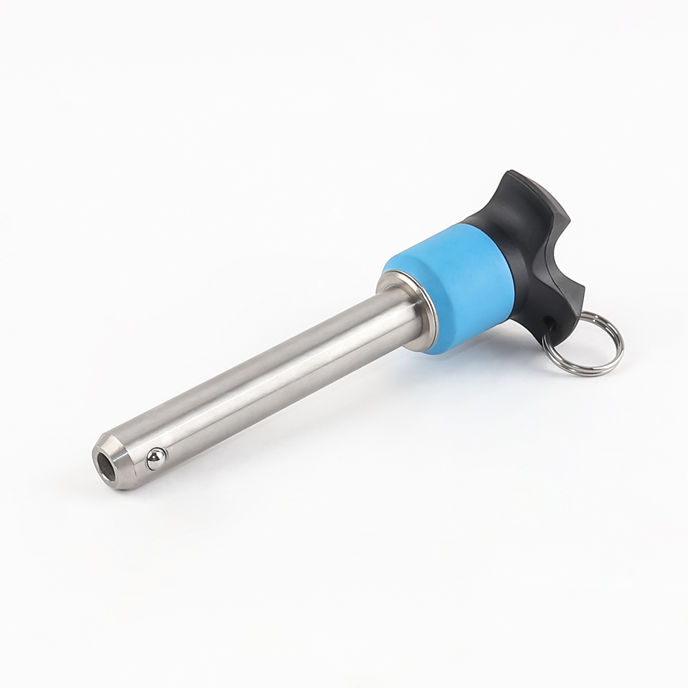 VCN120 Blue Handle Push Button Safety Ball Lock Pin