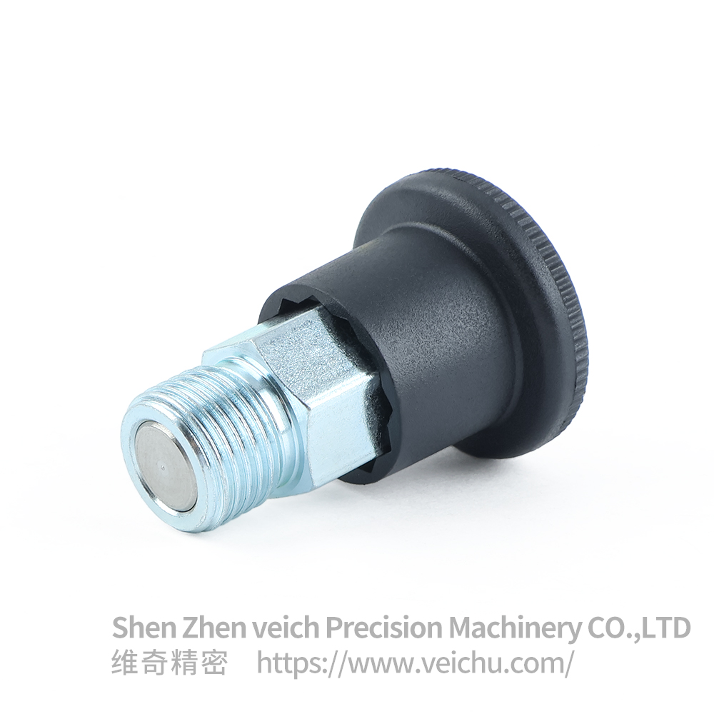 VCN218-C/MC Black Handle Carbon Stee Dowel Spring Loaded Plunger