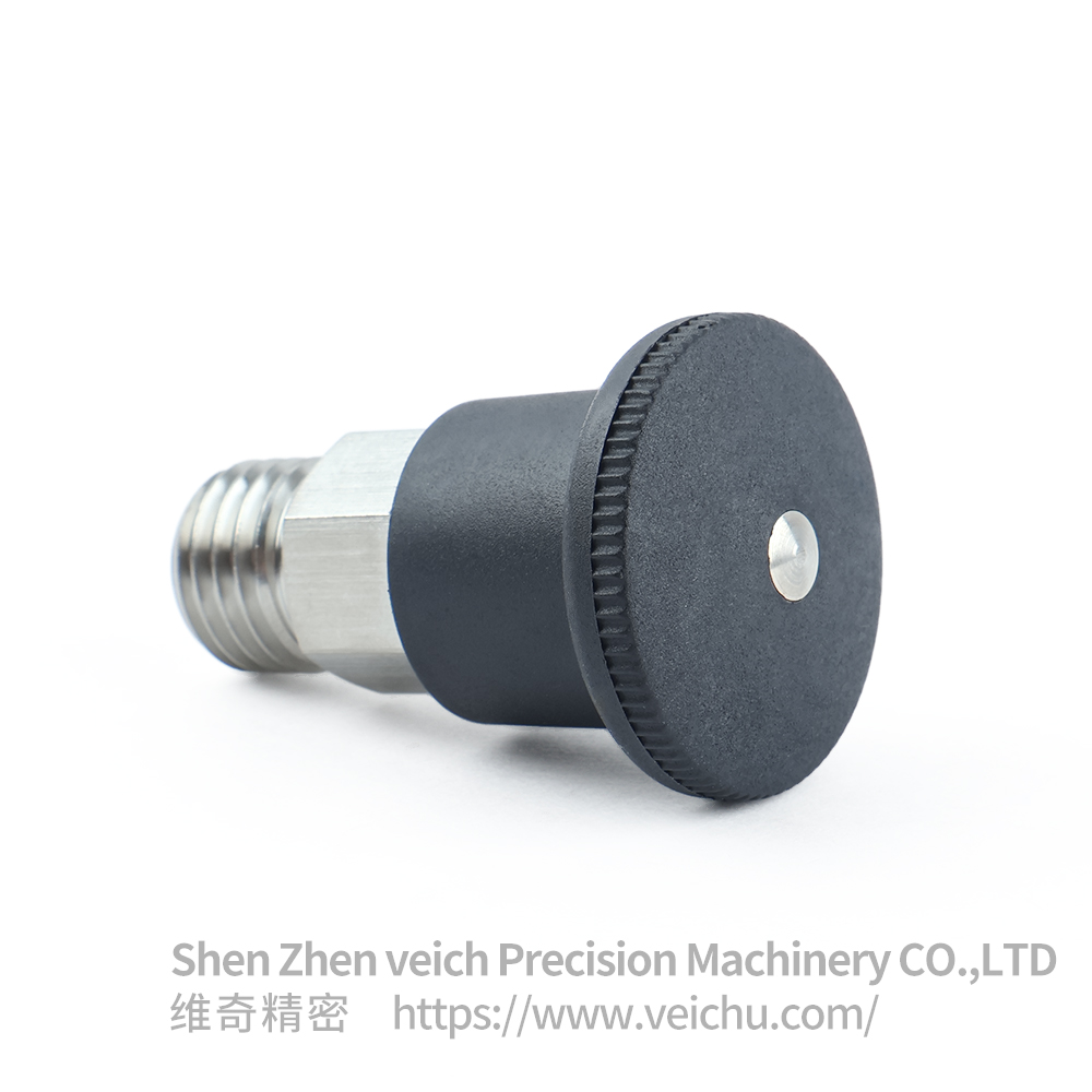 VCN218-CN /MCN Black Handle Stainless Stee Dowel Spring Loaded Plunger