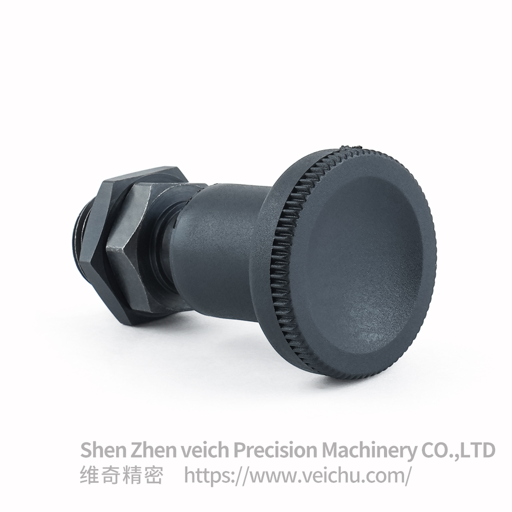 VCN216-CK-Black Carbon Steel Plastic Knob Sring plunger