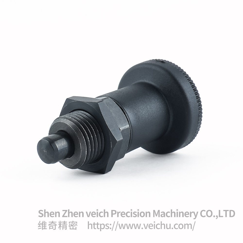 VCN216-BK-Black Carbon Steel Plastic Knob Sring plunger
