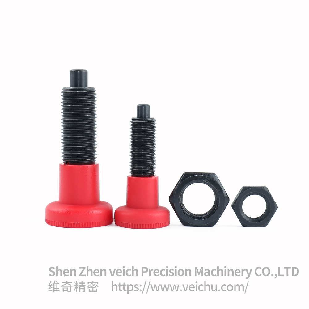 VCN219-BK-Red Handle Carbon Steel Indexing Spring Plunger