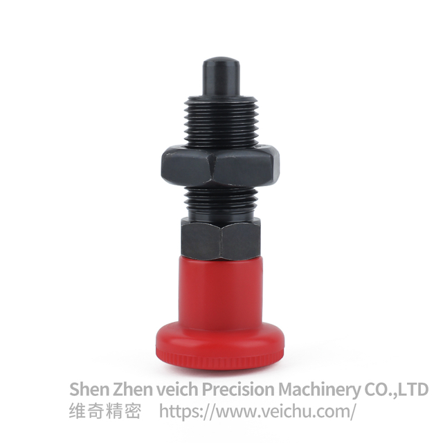 VCN221-BK-Red Carbon Steel Nylon6 Knob Spring Loaded Plunger