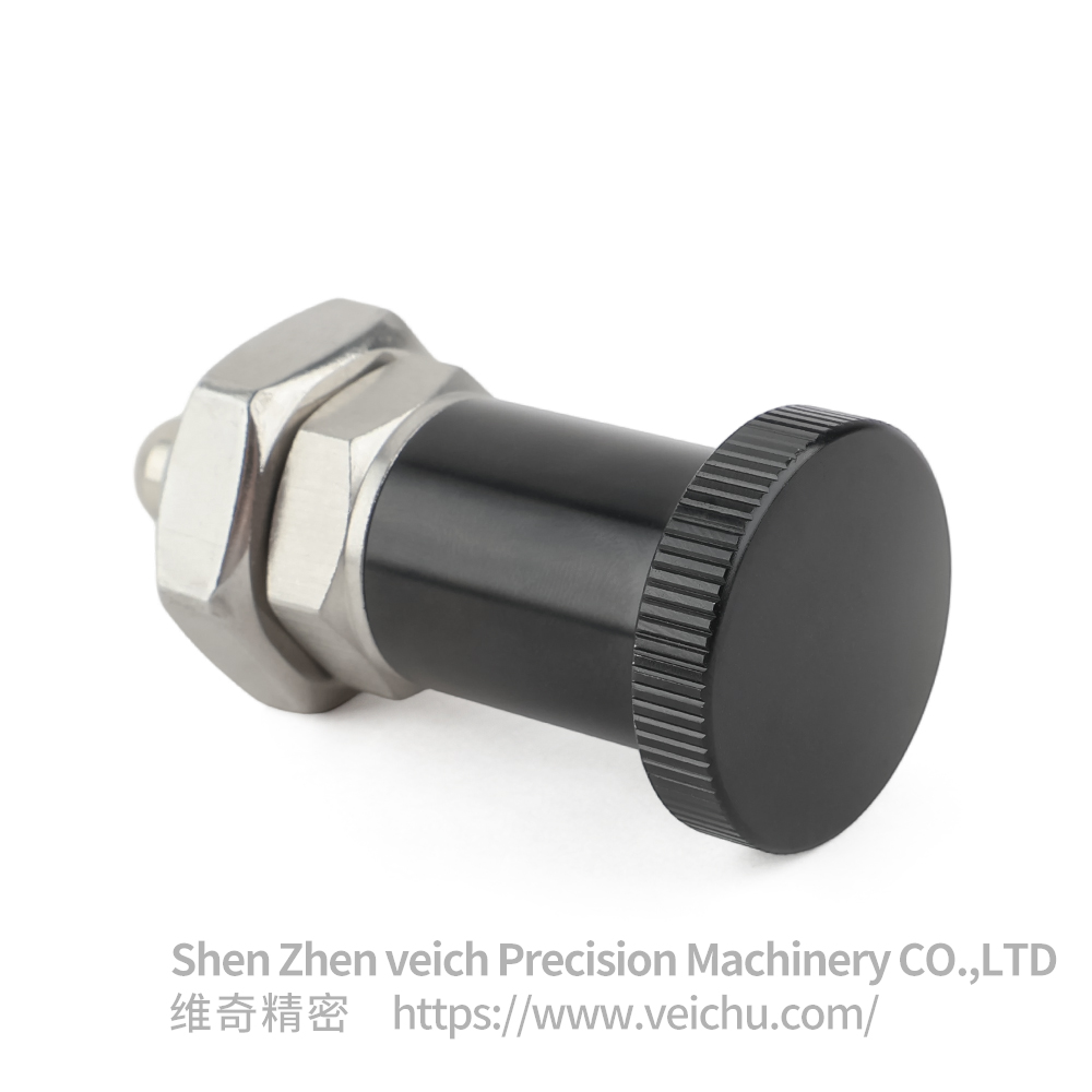 VCN214-BNK-Stainless Steel Aluminum Knob Dowel Spring Loaded Plunger