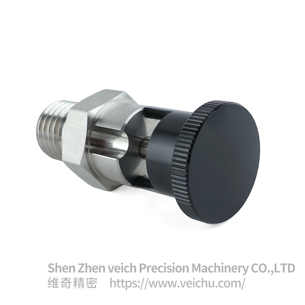 VCN215-CN-Stainless Steel Aluminum Knob Hand-Retractable Plungers