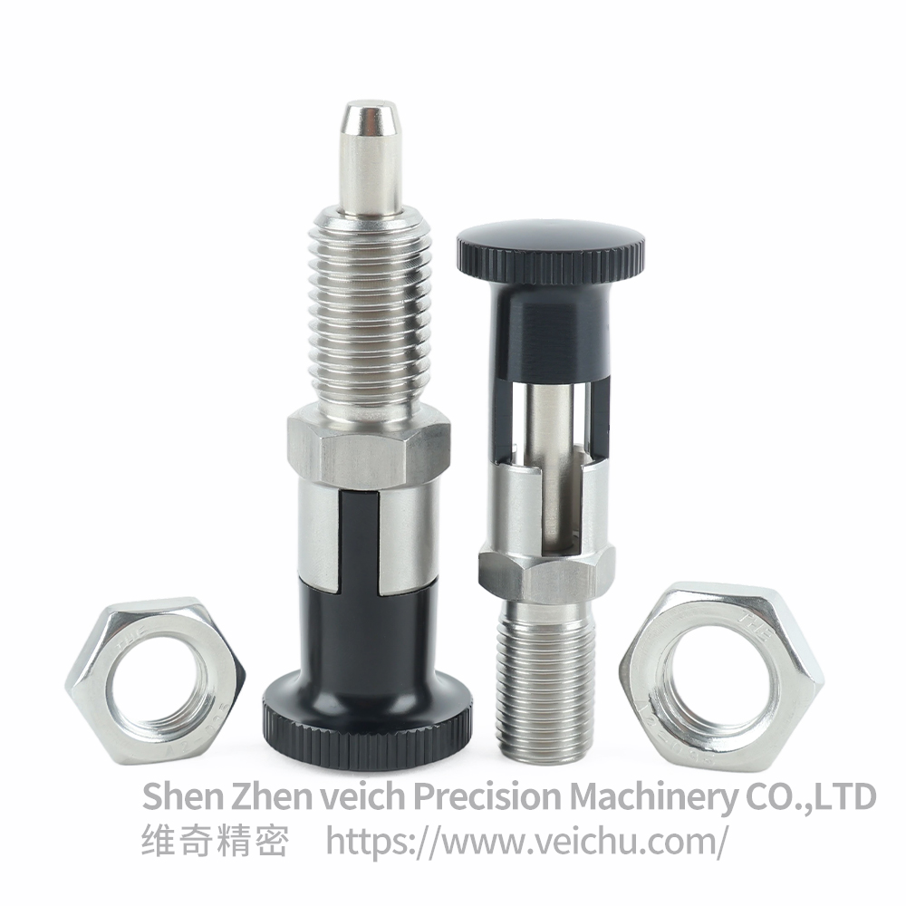 VCN210-CNK-Tapered Stainless Steel Aluminum Knob Hand-Retractable Plungers