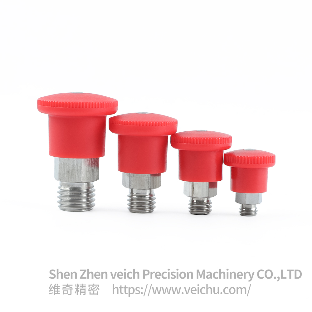 VCN218-CN /MCN Red Handle Stainless Stee Self-locking Type Spring Plungers