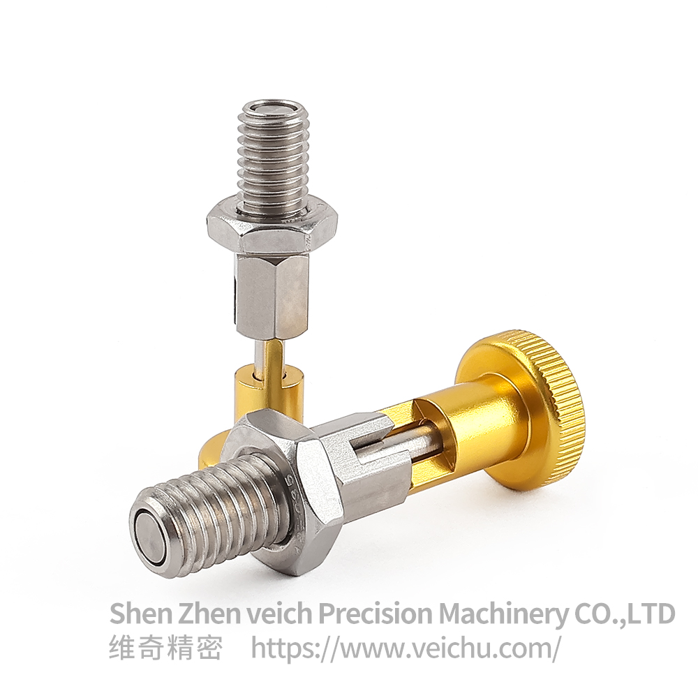 VCN217-CNK Gold Knob Stainless Steel Indexing Plungers