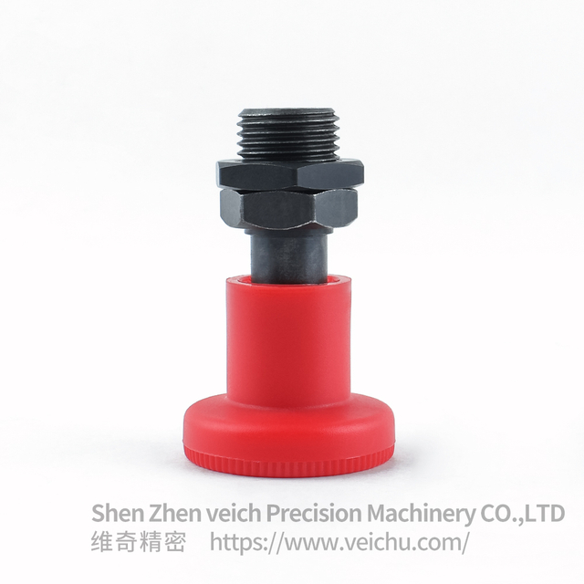 VCN216-CK-Red Carbon Steel Plastic Knob Sring plunger