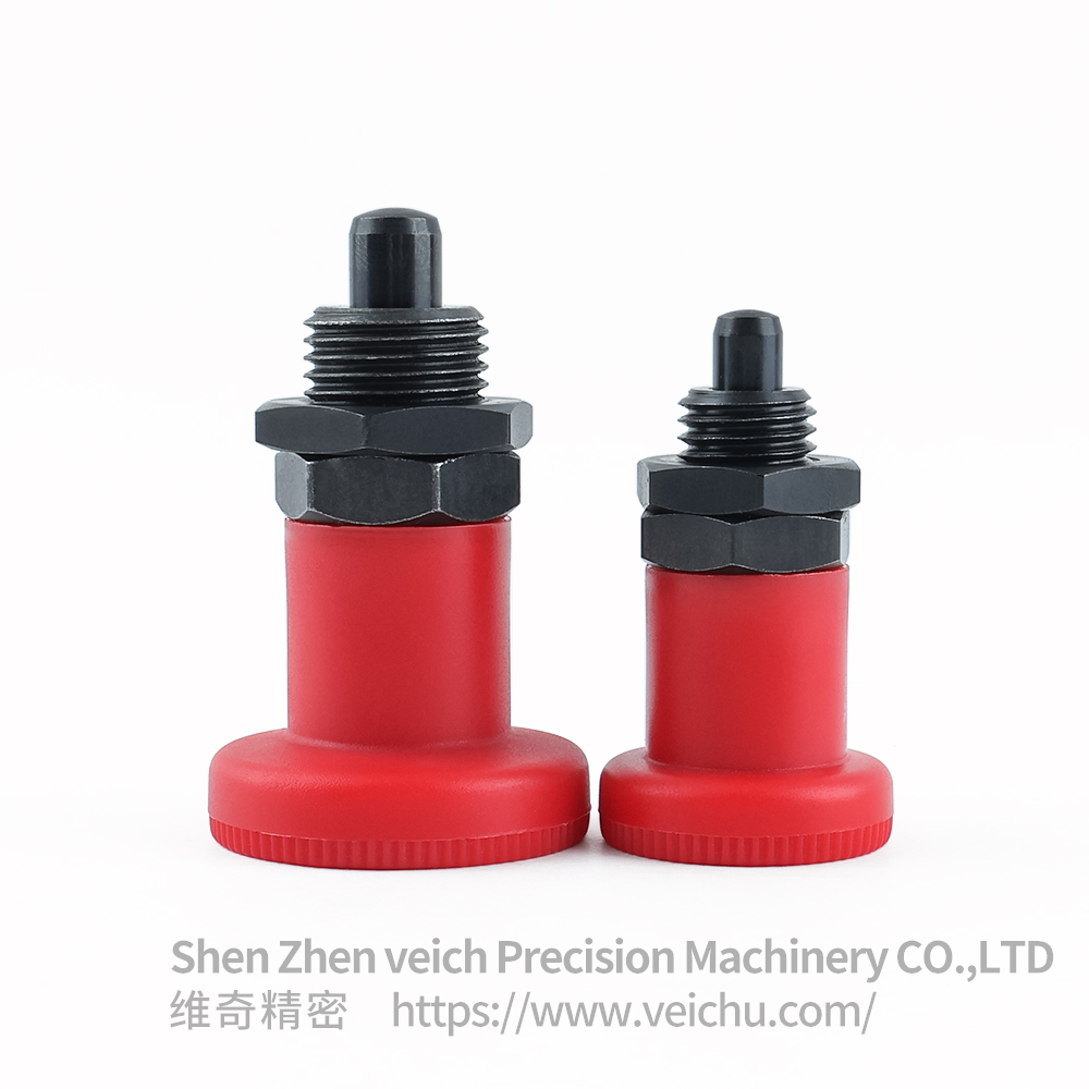 VCN216-BK-Red Carbon Steel Plastic Knob Sring plunger
