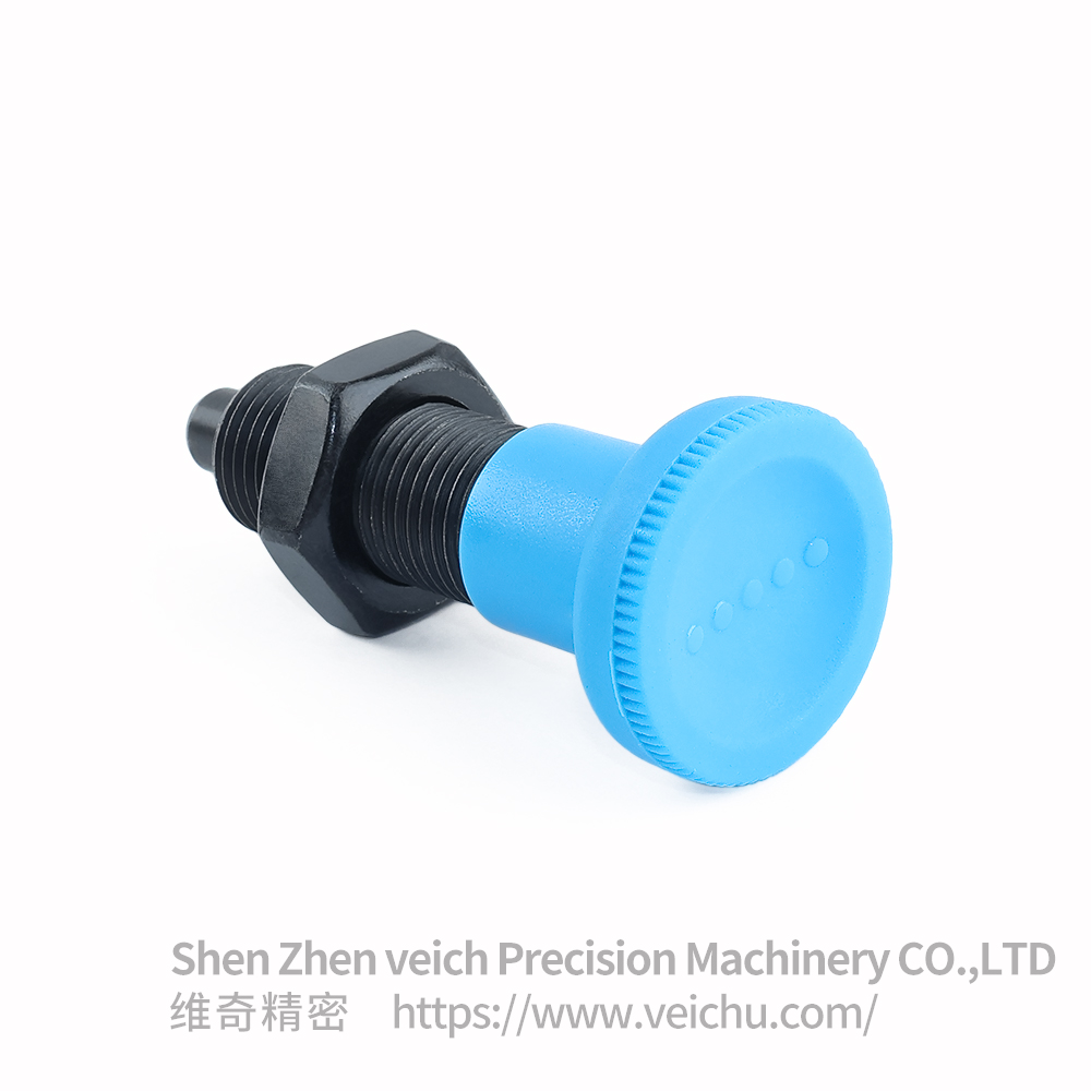 VCN219-BK-Blue Handle Indexing Spring Plunger