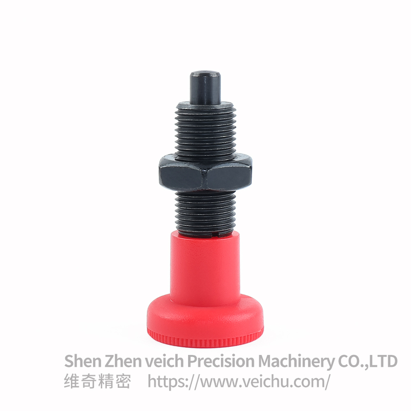 VCN219-BK-Red Handle Carbon Steel Indexing Spring Plunger