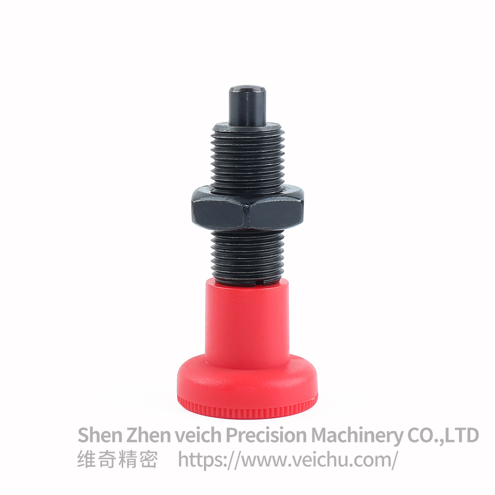 VCN219-BK-Red Handle Carbon Steel Indexing Spring Plunger