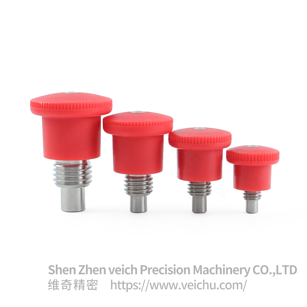 VCN218-BN /MBN Red Handle Stainless Steel Self-locking Type Spring Plungers